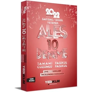 Yediiklim Yayınları ALES 2022 Master Serisi Sayısal- Sözel Yetenek Tamamı Çözümlü 10 Fasikül Deneme