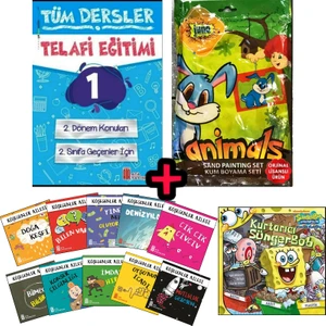 Ata Yayıncılık 2. Sınıf Tüm Dersler Telefi Kitabı + 10 'Lu Hikaye Seti + Kum Boyama + Süngerbob Hikaye