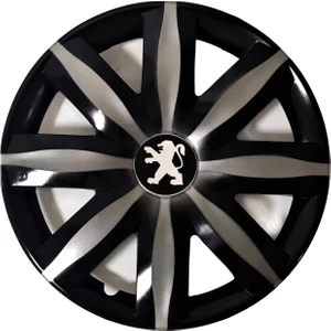 Peugeot 206 14'' Inç Gri - Siyah Renk 4lü Set Jant Kapağı Çelik Jant Görünümlü