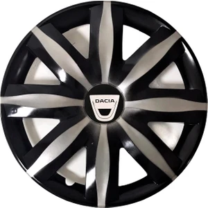 dacia 15'' Inç Gri - Siyah Renk  4lü Set Jant Kapağı Çelik Görünümlü
