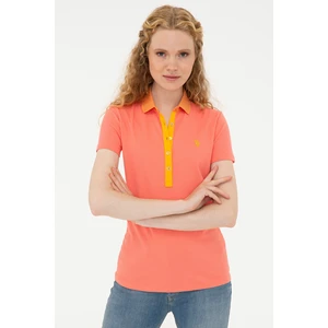 U.S. Polo Assn. Kadın Nar Çiçeği Basic T-Shirt