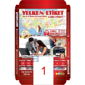 Laser Etiket YN5000 Tekli A4 Beyaz 210 x 297