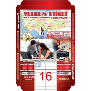 Laser Etiket YN5216 16'lı A4 Beyaz 105X 35