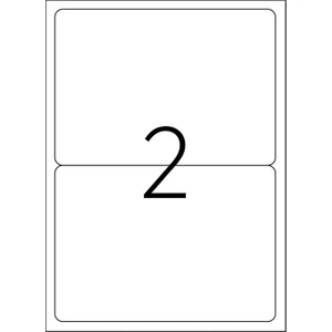 Jokey Kırtasiye 5 TABAKA  A4 Laser Etiket Beyaz 199,6 x 143,5 mm 2'li