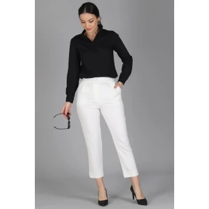 Sweetness Kadın Beyaz Havuç Kesim Kumaş Pantolon