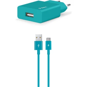 2SCS20CTZ 2.1A Type-C Data ve Sarj Kablosu ve Adaptör Turkuaz