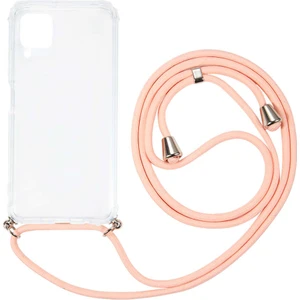 Case 4U Huawei P40 Lite Kılıf Boyun Askılı Ipli Köşe Korumalı Şeffaf Silikon X-Rop Kapak Şeffaf