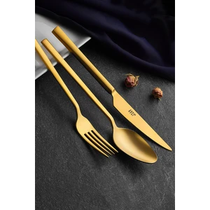 Klas Titanyum Mat Gold 60 Parça Çatal Kaşık Takımı 18/10 Paslanmaz Çelik