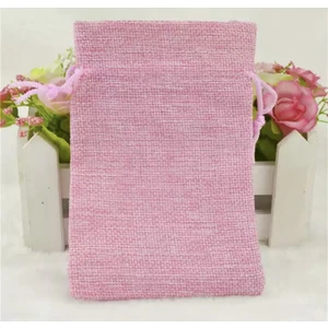 Ozan Tuhafiye Kese Pembe Renk Jüt Kumaş 7x9 cm 10 Adet