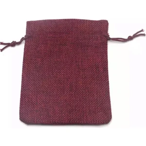 Ozan Tuhafiye Kese Bordo Renk Jüt Kumaş 12X17 cm 10 Adet
