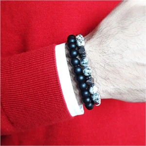 Jasper Hematit Oniks Doğal Taş Erkek Bileklik