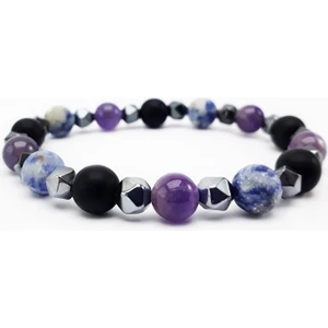 Ametist Sodalit Oniks Hematit Doğal Taş Erkek Bileklik