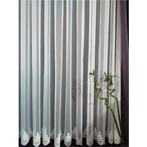 Grek Desenli Tül Perde Renk 340x270 cm Antibakteriyel Kumaşla