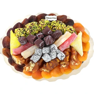 Bizim Yöre ''fiskos Yanı'' Hediyelik Lokum Çikolata Kuru Meyve Kayısı Tabağı Kutusu Sepeti 1,1 kg No 22 | Bizim Yöre