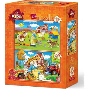 Art Puzzle Art Çocuk Puzzle Mutlu Çiftçi 24+35 Parça Puzzle