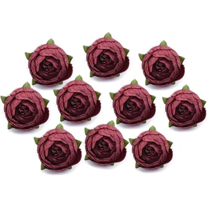 Yapay Çiçek Erengül Kafa 10LU Kelle Pastel Renkler Bordo