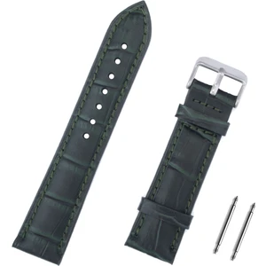 22MM Yeşil Kroko Hakiki Deri Saat Kordonu Kayış