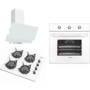 Itimat Lüx Kristal Beyaz Pop-Up Düğme Ankastre Set (6020 Fırın+ 5030 Ocak + 8030 Davlumbaz)