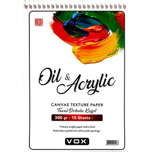 Vo x Tuval Dokulu Defter A4 300 gr 15 Yaprak