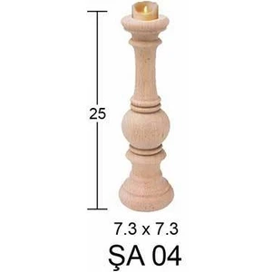 İstanbul Hobi Ahşap 25 cm Şamdan ŞA04
