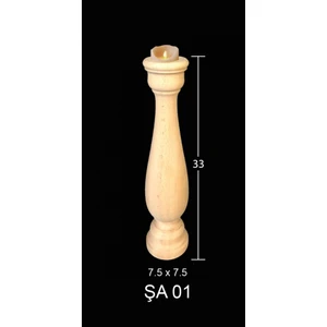 İstanbul Hobi Masaüstü 33 cm Ahşap Şamdan ŞA01