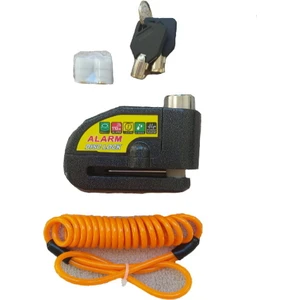 Alarmlı Disk Kilidi Siyah Renk Hatırlatma Kablosu Dahil