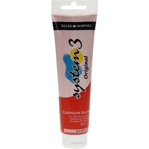 Daler Rowney System 3 Akrilik Boya 150 ml N.511 Cadmium Scarlet Hue