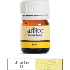 Kumaş Boyası 25 ml Limon Sarısı 51