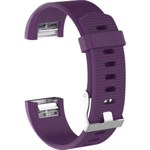 Huawei Fitbit Charge 2 Kordon Silikon Kançalı Benekli Mor