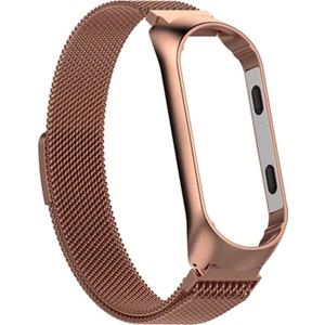 Xiaomi Mi Band 6 Kordon Hasır Metal Kordon Mıknatıslı Bronz