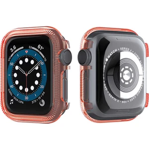Case Street Apple Watch Uyumlu 6 40MM Kordon Önü Arkası Açık Renkli Silikon Bronz