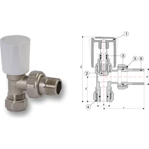 FIRAT PLASTİK 1/2 Pex Boru Bağlantılı Köşe Radyatör Vanası
