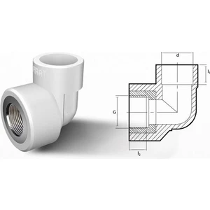 FIRAT PLASTİK 20X1/2 Pprc Iç Dişli Dirsek 25'li