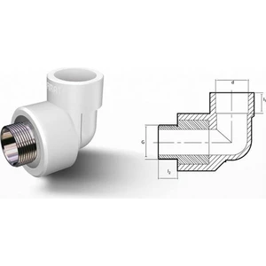 FIRAT PLASTİK 20X1/2 Pprc Dış Dişli Dirsek 25'li