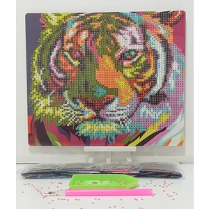 Kaplan Modeli Boncuklu Taşlı Mozaik Elmas Goblen Pano 21 x 25 cm