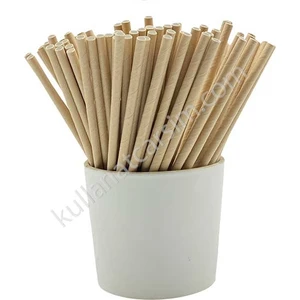 Kullan At Çarşım Kraft Kağıt Pipet 6MMX19,7CM 100 Adet