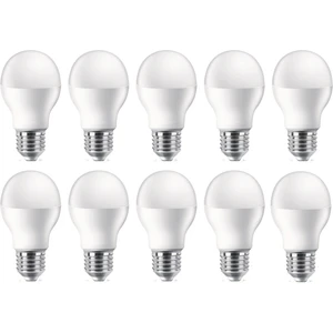 - 9 Watt Beyaz Işık LED Ampul E27 Normal Duy Tasarruflu 10'lu