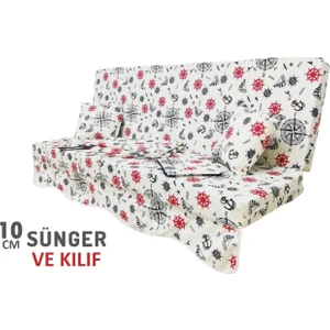 Vip Home Concept Süngerli Salıncak Minderi Kılıfı 3 Kişilik Kılıf Çapa Bahçe Minderi