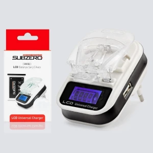 LCD Akıllı Pil Şarj Aleti Subzero DC55 - Beyaz