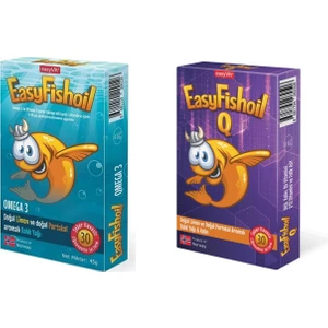 Easyfishoil Omega 3 Çiğnenebilir 30 Jel Tablet+Easyfishoil Q 30 Çiğneme Tableti