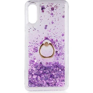 Galaxy A02 Kılıf Simli Yüzüklü Şeffaf Silikon