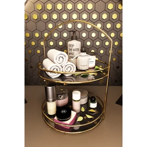 Banyo Düzenleyici Organizer Takı Kozmetik Havlu Rafı Standı  2 Katlı 40 cm