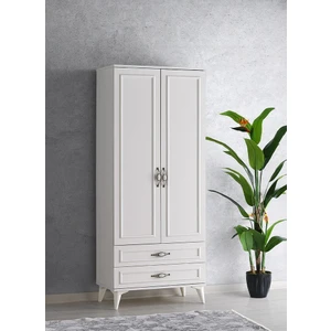 Sivas Gözde Mobilya Irmak 2 Kapılı 2 Çekmeceli Gardrop Elbise Dolabı 80X48X195CM