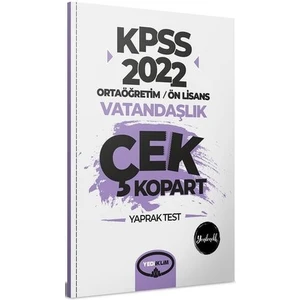 Yediiklim Yayınları KPSS 2022 Ortaöğretim Ön Lisans Genel Kültür Vatandaşlık Çek Kopart Yaprak Test