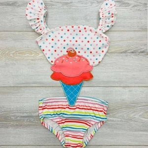 İstefani Kids Dondurma Figürlü Tarz Mayo Kini