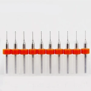 Emay Center Pcb Matkap Ucu 0.8 mm Tungsten Mikro Karbür 10'lu 18 Shank Spiral Flüt