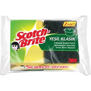 Scotch Brite Yeşil Klasik Bulaşık Süngeri 2li Oluklu