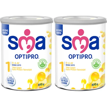 SMA OPTIPRO 1 0-6 Ay Bebek Sütü 800 gr x 2 Sütlü İçerik Fransa