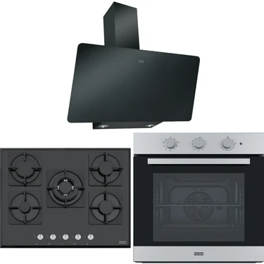 Franke Fpj 915 V Bk A /900 Davlumbaz Fhns 705 4g Tc Bk C Ocak Fsl 82 H Xs Fırın Siyah/inox Ankastre