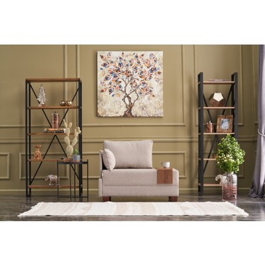 Evdebiz Fly Tekli Koltuk Krem Sol Fiyati Taksit Secenekleri